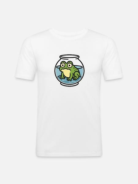 Frog in a Bowl - Men's Slim Fit T-Shirt - white