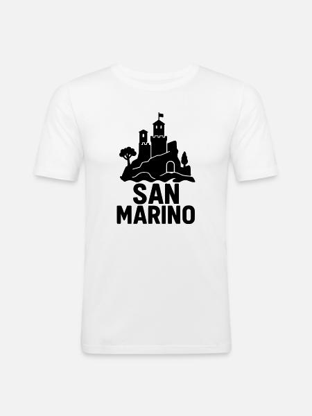 San Marino Italy Silhouette - Men's Slim Fit T-Shirt - white