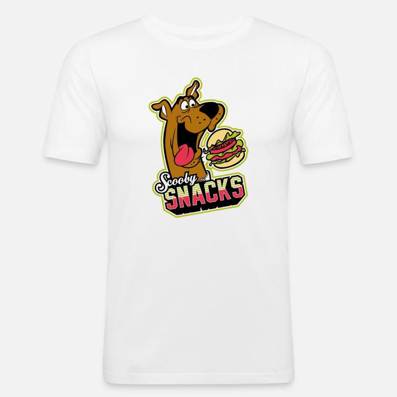 Scooby-Doo Scooby Snacks Mit Burger - Männer Slim Fit T-Shirt - Weiß