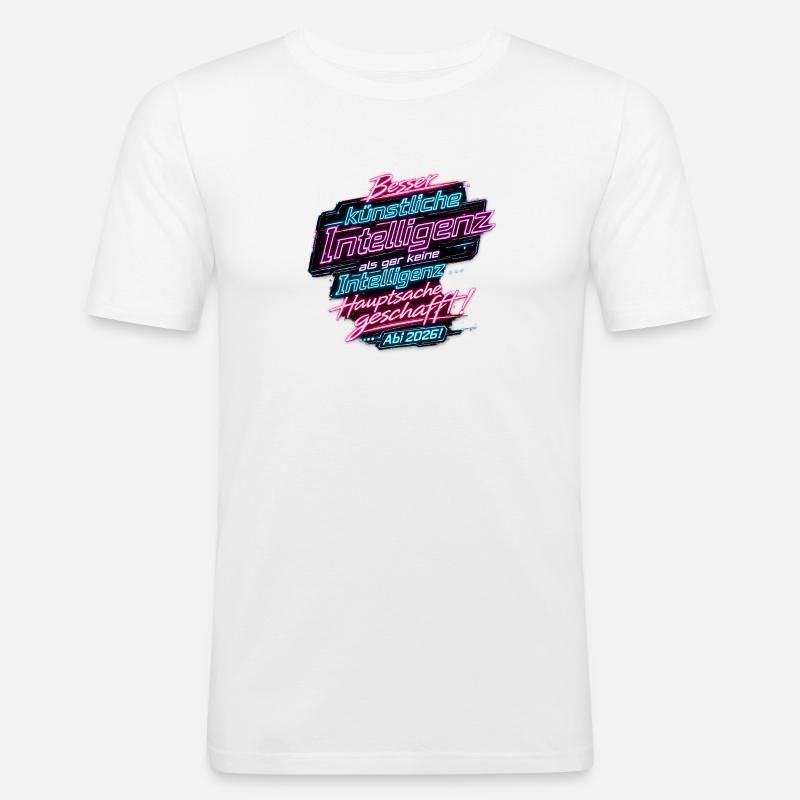 Abi 2026: Künstliche Intelligenz - Männer Slim Fit T-Shirt - Weiß
