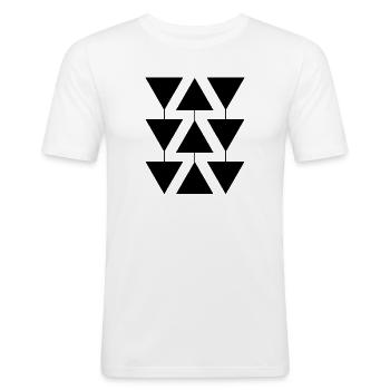Triangle geometric shape - Men's Slim Fit T-Shirt - white - Front - Nik (191cm)