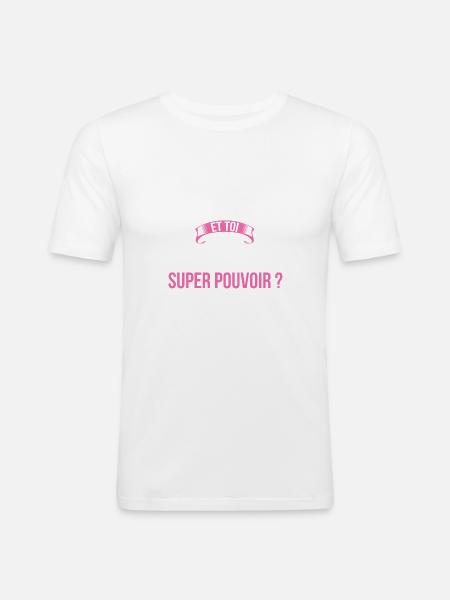Golf super pouvoir femme - T-shirt près du corps Homme - blanc