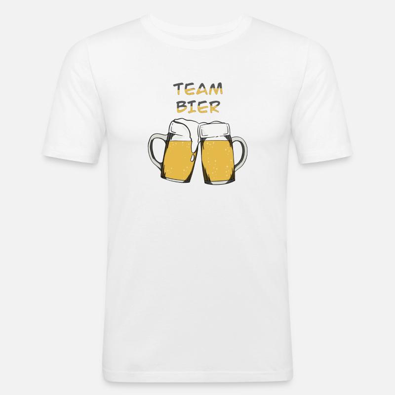 Team Bier - Männer Slim Fit T-Shirt - Weiß