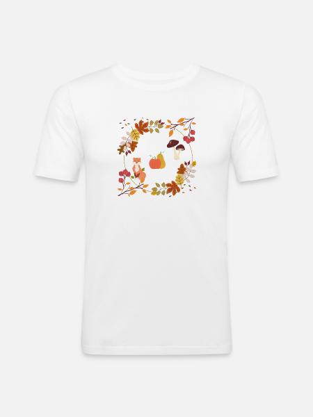 Keytine Autumn - Men's Slim Fit T-Shirt - white