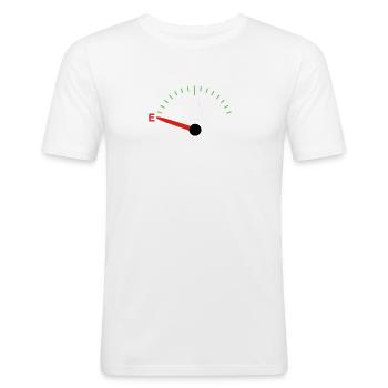 ICH BRAUCHE BIER - Männer Slim Fit T-Shirt - Weiß - Vorne - Nik (191cm)