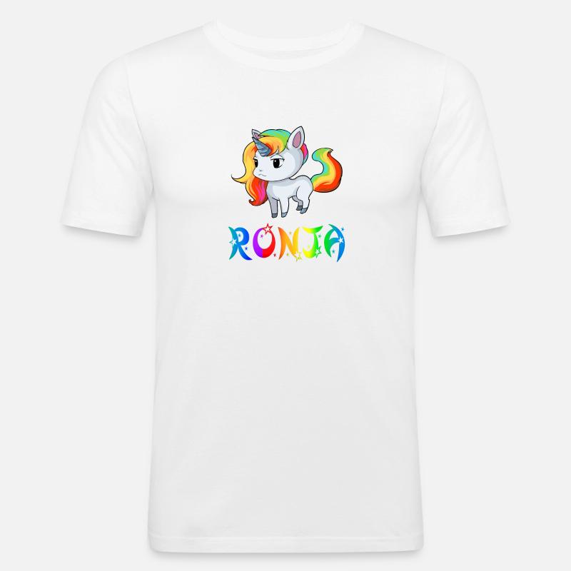 Ronja Einhorn - Männer Slim Fit T-Shirt - Weiß