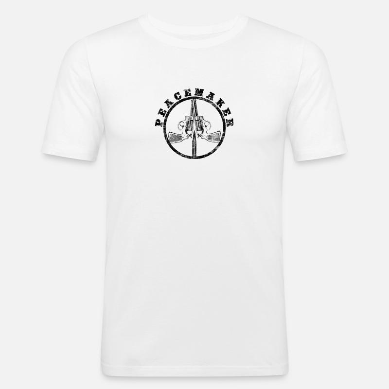 peacemaker - Männer Slim Fit T-Shirt - Weiß