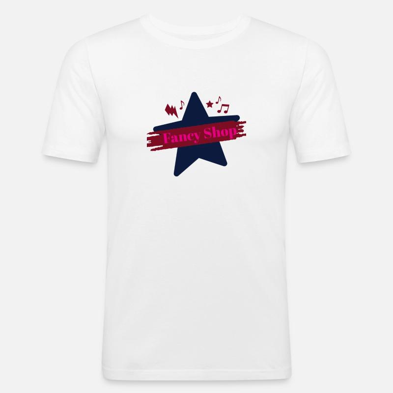 Fancy Shop - Männer Slim Fit T-Shirt - Weiß