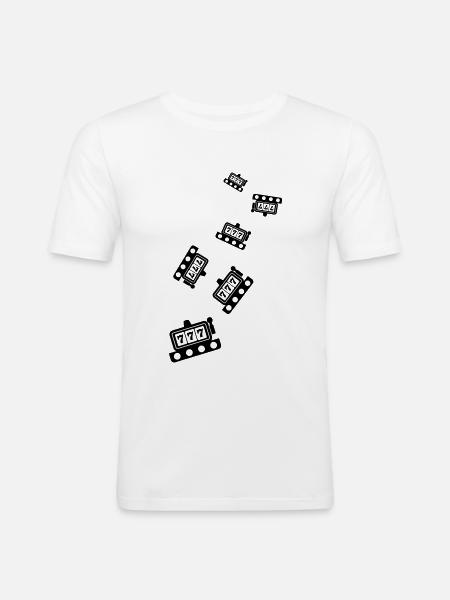 One-armed bandit silhouette icon - Men's Slim Fit T-Shirt - white