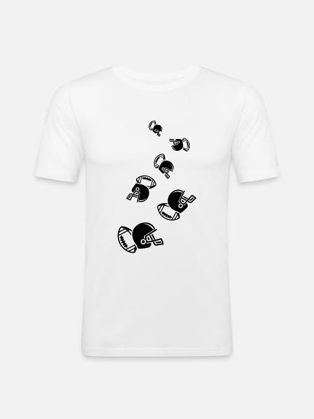 Football Helm - Männer Slim Fit T-Shirt - Weiß