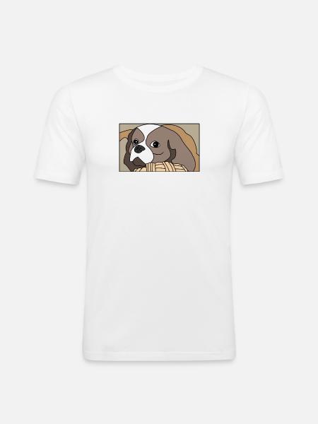 Süßer Hund - Männer Slim Fit T-Shirt - Weiß