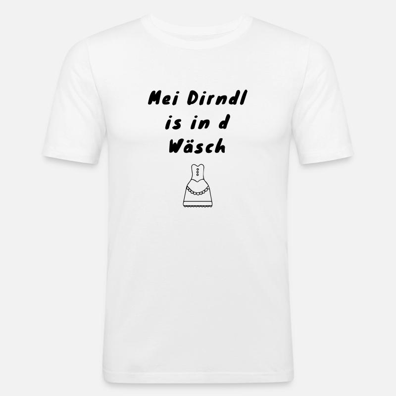 dirndl - Männer Slim Fit T-Shirt - Weiß