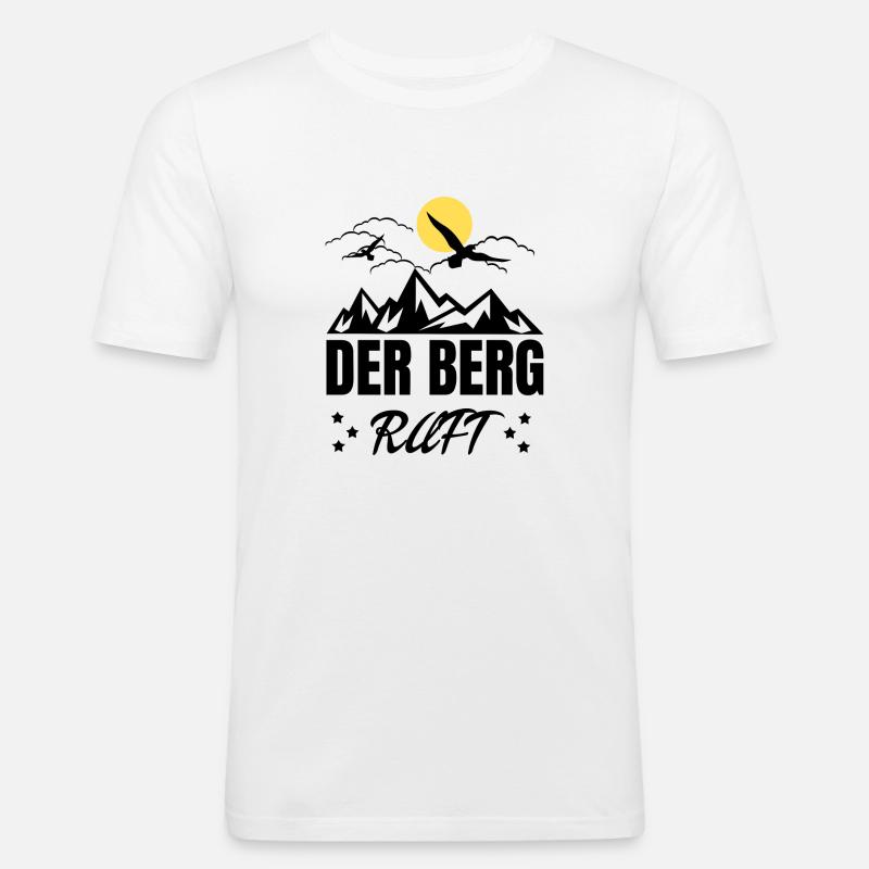 Der Berg Ruft Sonne - Männer Slim Fit T-Shirt - Weiß
