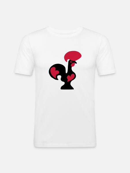 portuguese drawing Rooster of Barcelos portugal - Men's Slim Fit T-Shirt - white