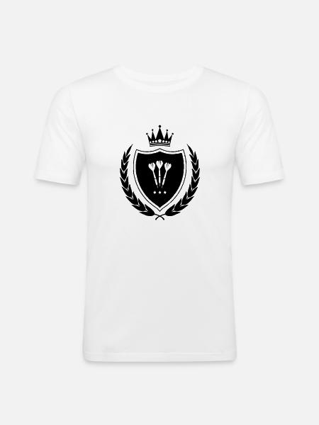 Wappen Dart - Männer Slim Fit T-Shirt - Weiß
