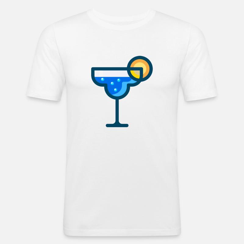 martini Cocktail bartender barkeeper bar - Männer Slim Fit T-Shirt - Weiß