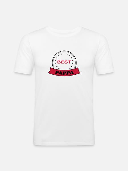 BEST PAPPA - Men's Slim Fit T-Shirt - white