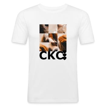 Cavalier King Charles - Männer Slim Fit T-Shirt - Weiß - Vorne - Nik (191cm)