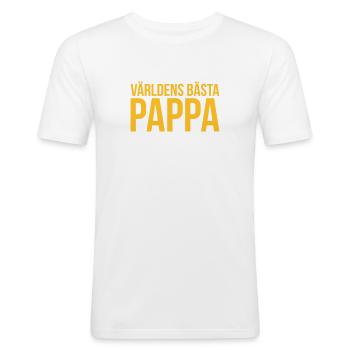 Pappa / Papa / Dad / fars dag / vaderdag / Daddy - Men's Slim Fit T-Shirt - white - Front - Nik (191cm)