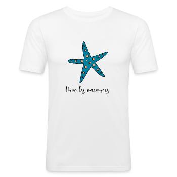 LONG LIVE THE HOLIDAYS. Holiday. Happy holidays - Men's Slim Fit T-Shirt - white - Front - Nik (191cm)