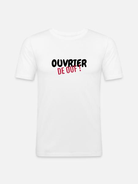 Maneuver / Builder / Manöver / Manoeuvre - Men's Slim Fit T-Shirt - white