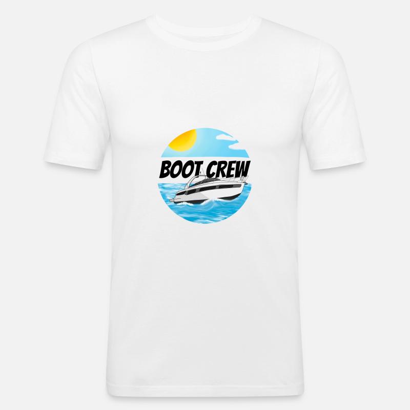 Boot crew Motorboot - Männer Slim Fit T-Shirt - Weiß