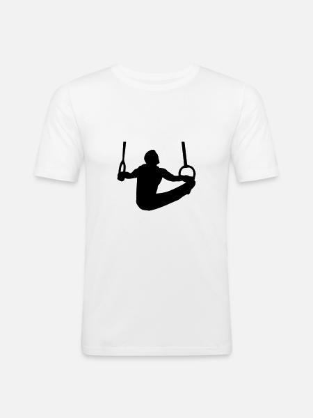 Gymnastics - Gymnastics - Rings - Men's Slim Fit T-Shirt - white