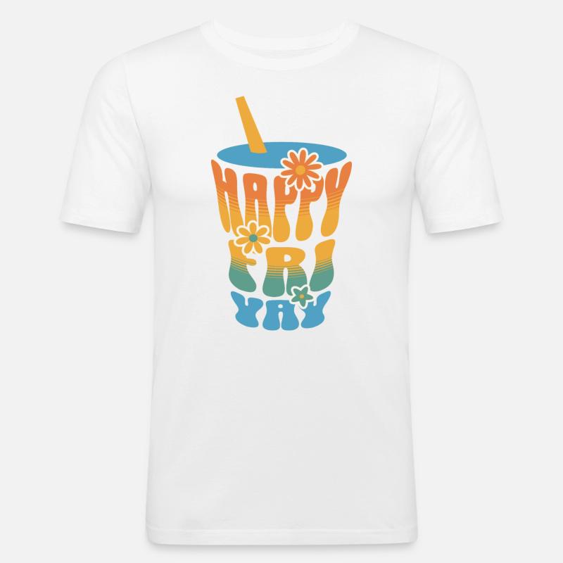 Humor Friday Lehrer-Wochenende - Männer Slim Fit T-Shirt - Weiß