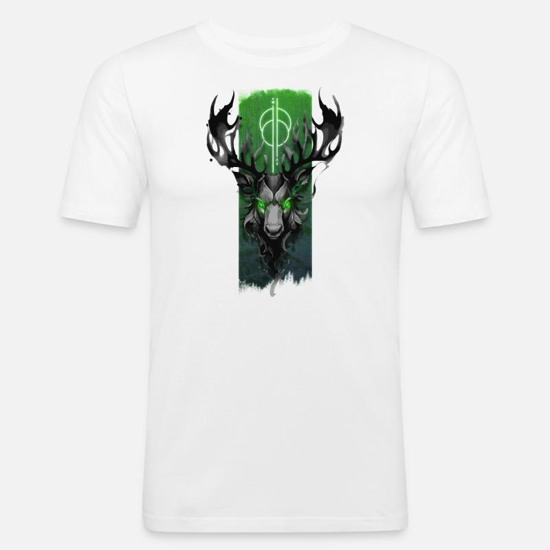 Corna maestose: testa di alce - Maglietta aderente da uomo - bianco