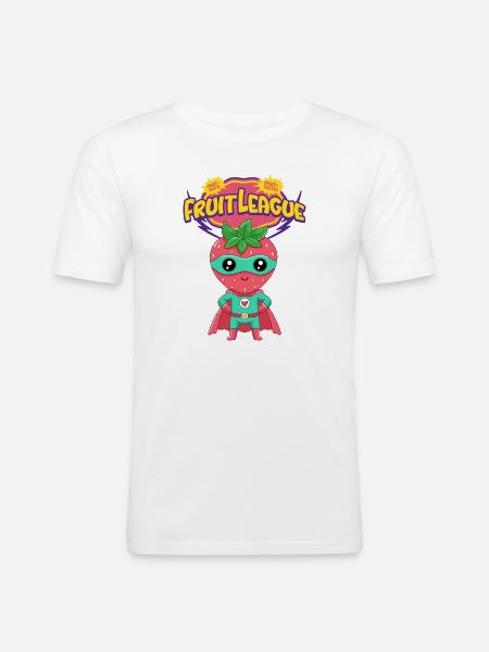 Strawberry in suit - Men's Slim Fit T-Shirt - white