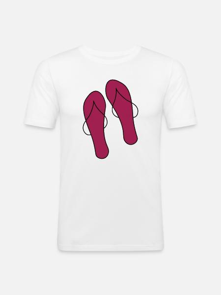 flipflops - Männer Slim Fit T-Shirt - Weiß