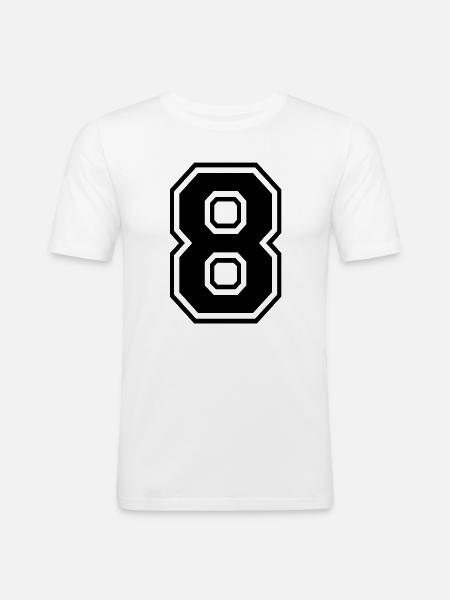 8 - Männer Slim Fit T-Shirt - Weiß