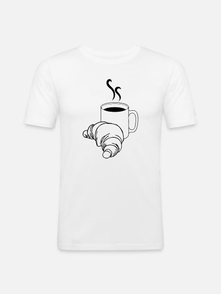 Petit déjeuner - T-shirt près du corps Homme - blanc
