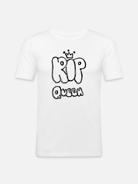 RIP Queen - Männer Slim Fit T-Shirt - Weiß