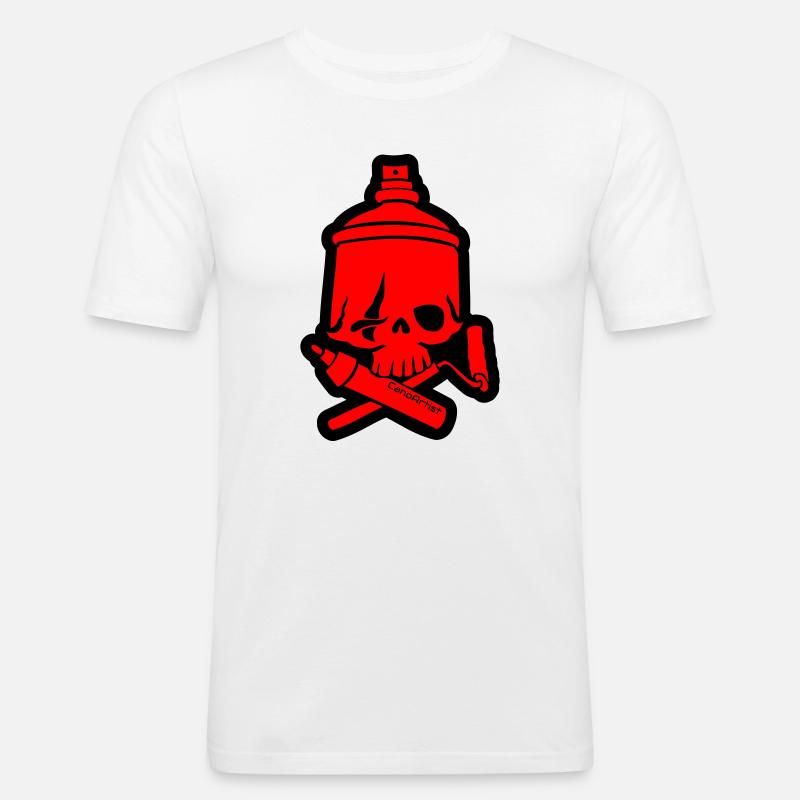SkullCan Cano - Männer Slim Fit T-Shirt - Weiß