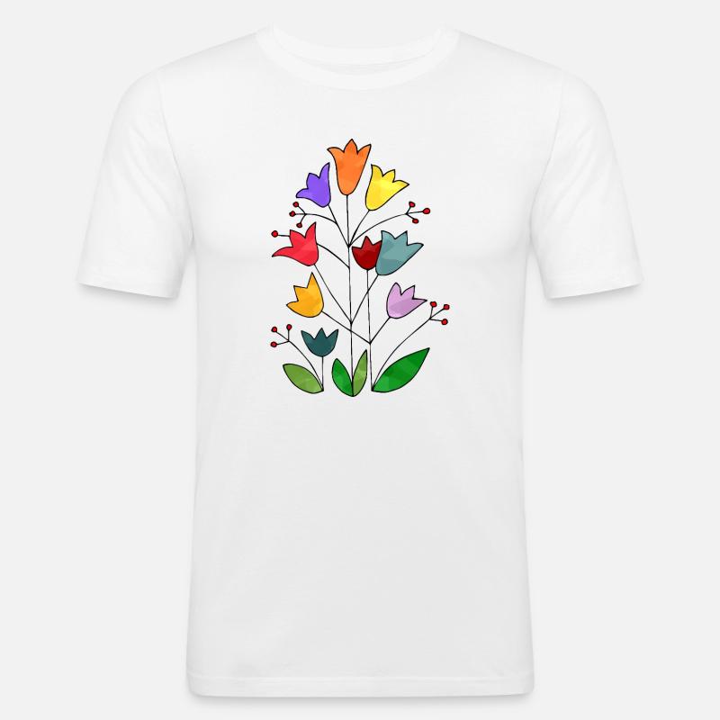 Blumen - Männer Slim Fit T-Shirt - Weiß