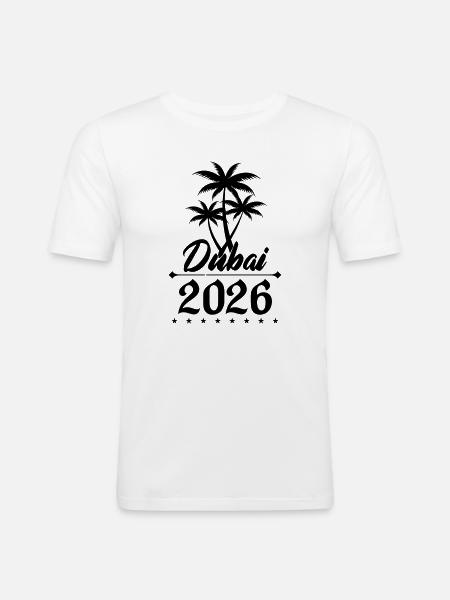 Dubaï 2026 - T-shirt près du corps Homme - blanc