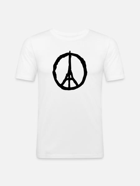 peace paris - Männer Slim Fit T-Shirt - Weiß