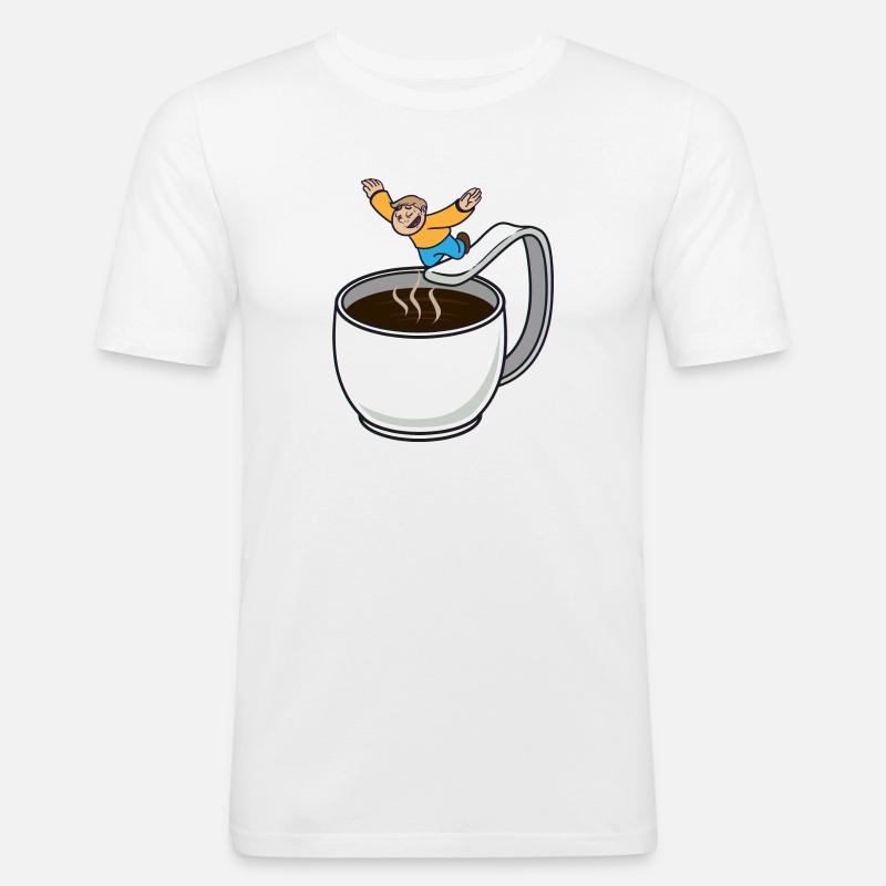 coffee dive - Männer Slim Fit T-Shirt - Weiß