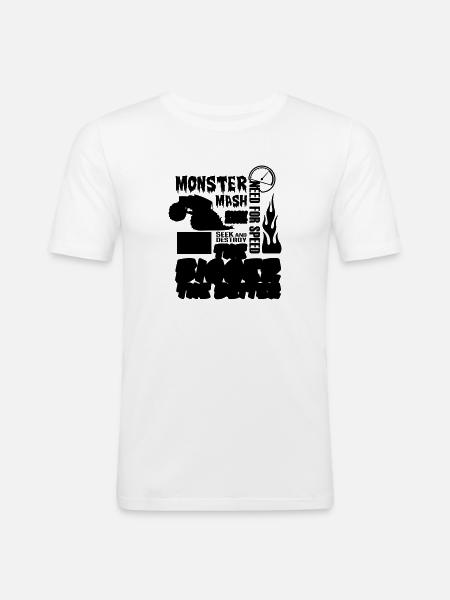 Monstertruck - Männer Slim Fit T-Shirt - Weiß