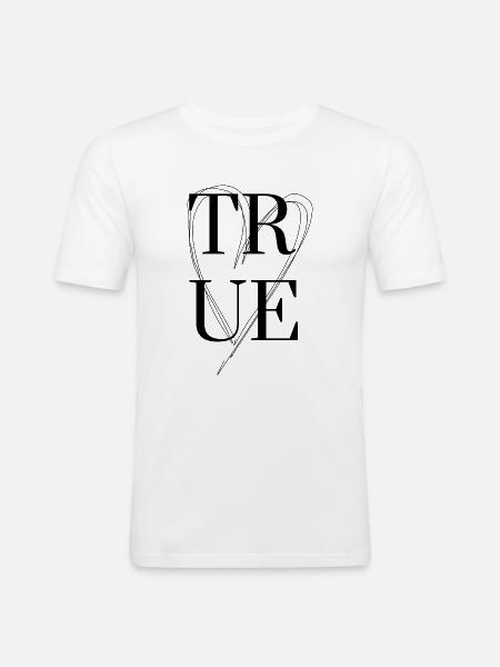 TRUE Love - Männer Slim Fit T-Shirt - Weiß