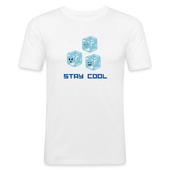 SUMMER VIBES - STAY COOL - Men's Slim Fit T-Shirt - white - Front - Nik (191cm)