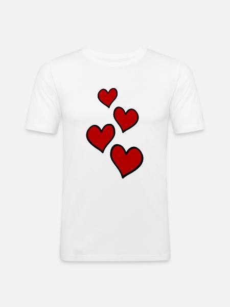 Hearts Love Symbol - Men's Slim Fit T-Shirt - white