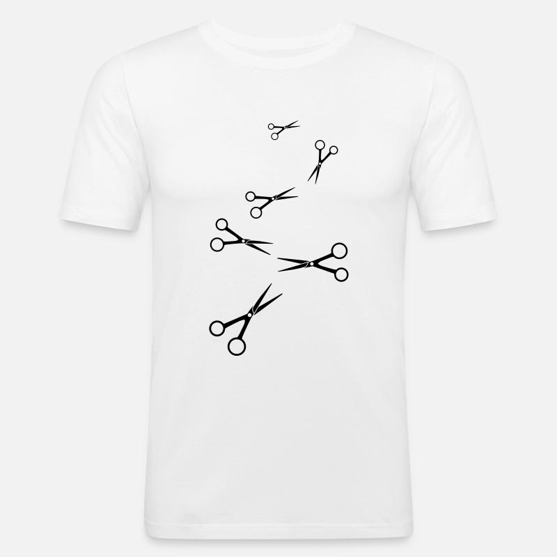 Schere Barber icon - Männer Slim Fit T-Shirt - Weiß