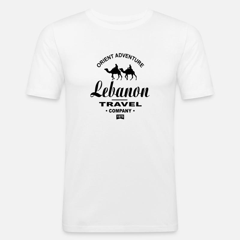 Libanon - Kamel Karawane - Männer Slim Fit T-Shirt - Weiß
