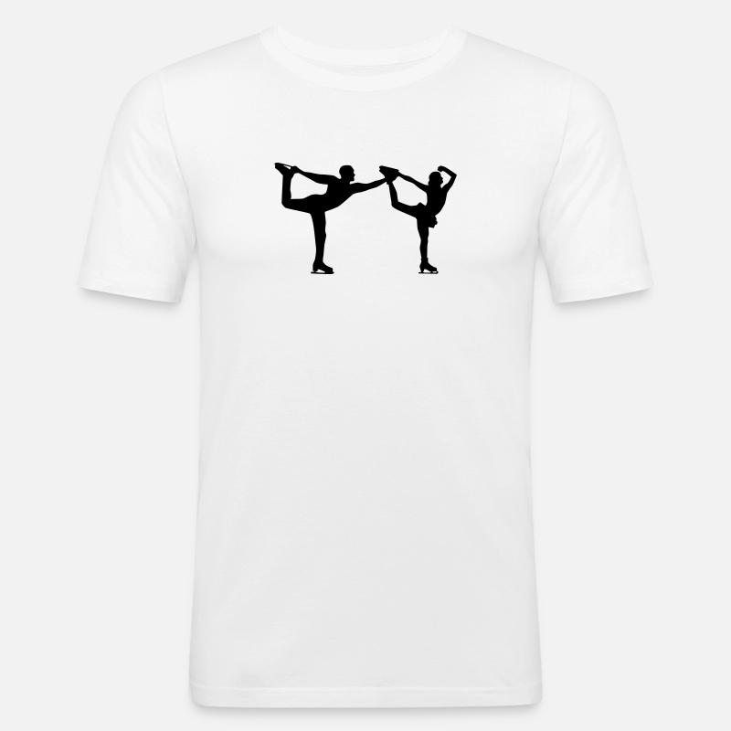 Eiskunstlauf - Männer Slim Fit T-Shirt - Weiß