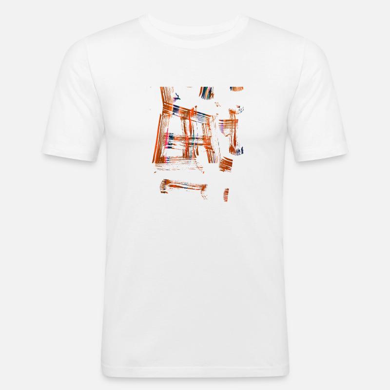 muster ,graffiti,bunt,malerei,kunst,orange - Männer Slim Fit T-Shirt - Weiß