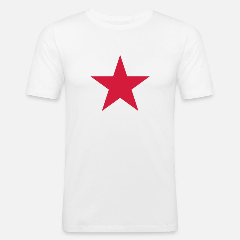 Stern - Männer Slim Fit T-Shirt - Weiß
