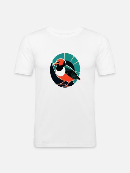 Vogel Sticker - Männer Slim Fit T-Shirt - Weiß