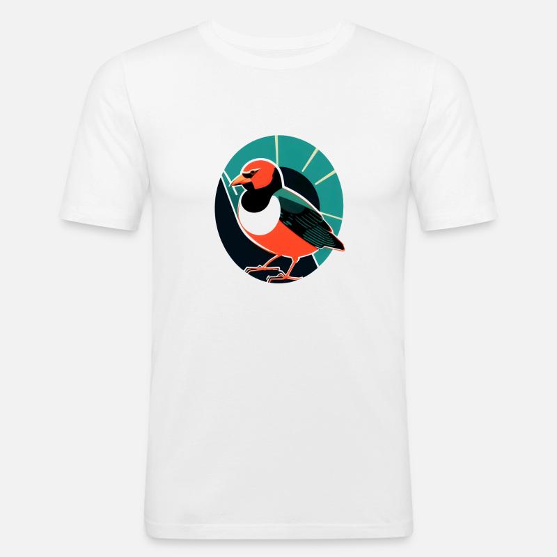 Vogel Sticker - Männer Slim Fit T-Shirt - Weiß